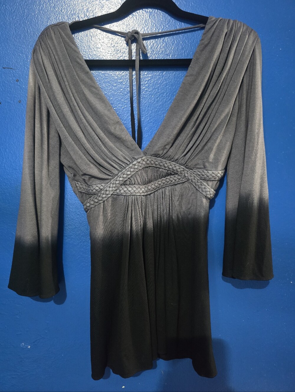 Sky NWOT Boho Shirt Black/Grey Y2k Medium